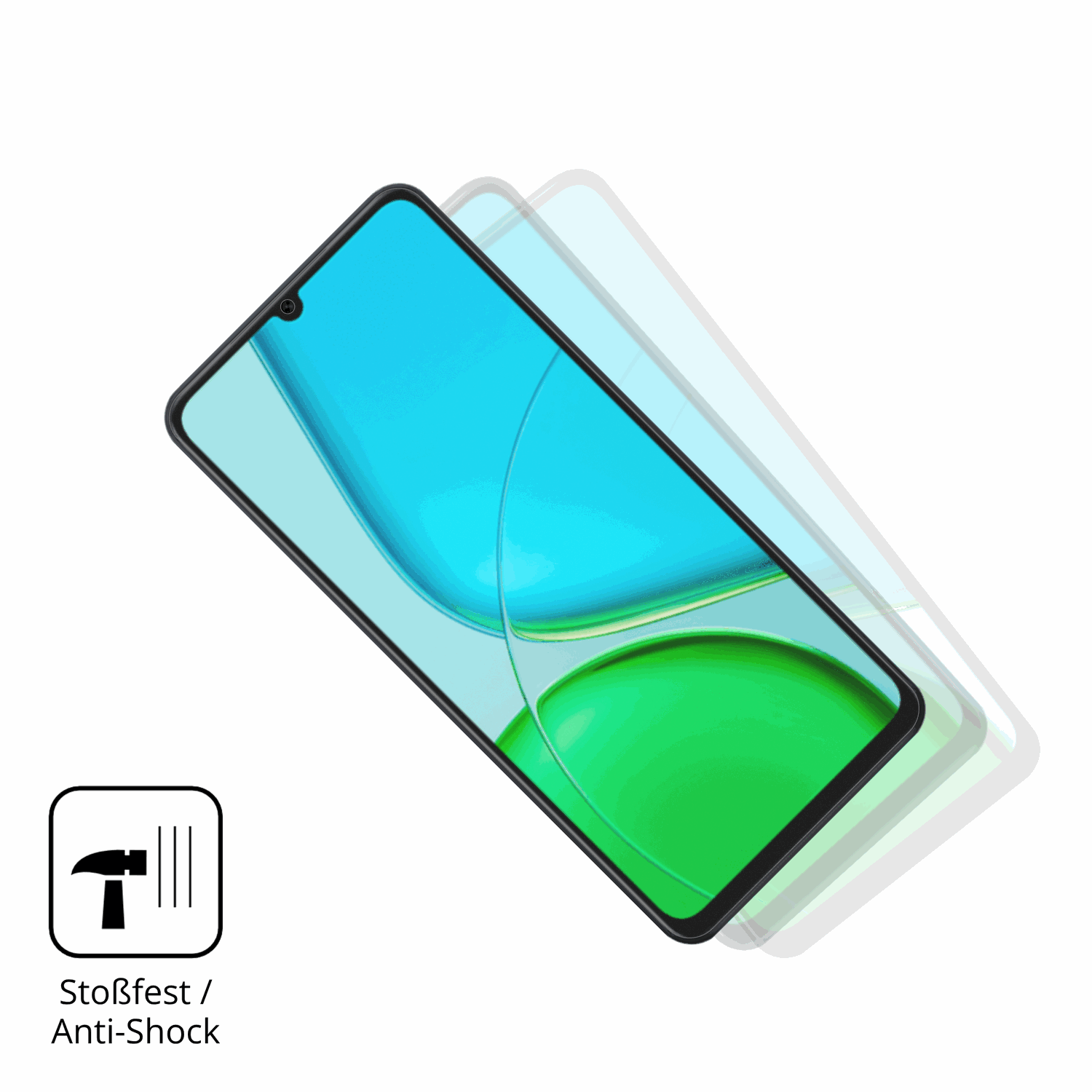 Schutz gegen Kratzer auf dem Vivo Y50s 5G Glas durch Schlüssel, Stöße gegen die Tischkante oder Stürze
