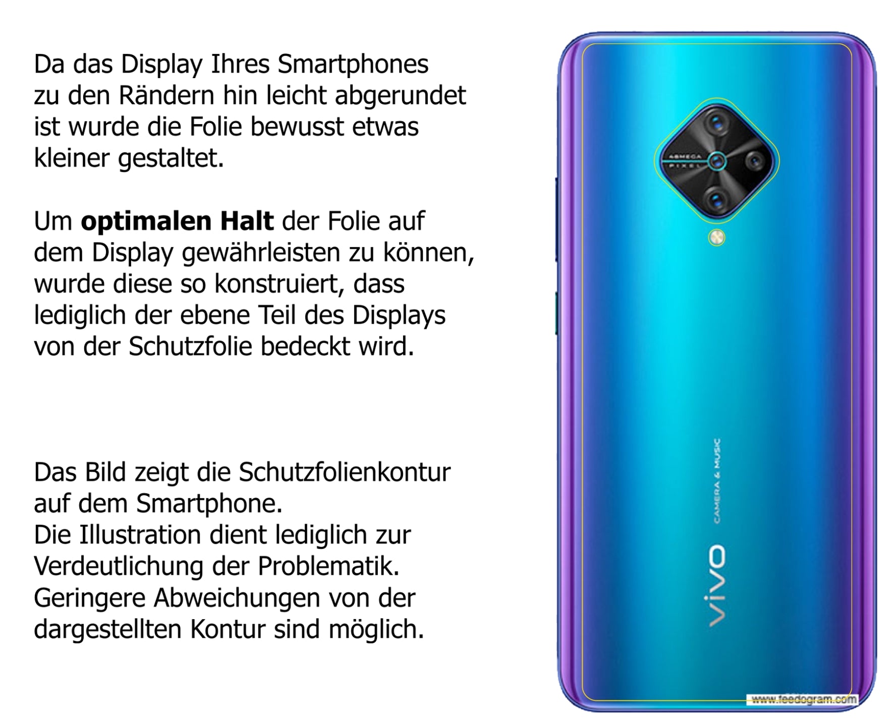 Schutzfolie mit optimaler Passform, zur Verwendung mit Hüllen geeignet