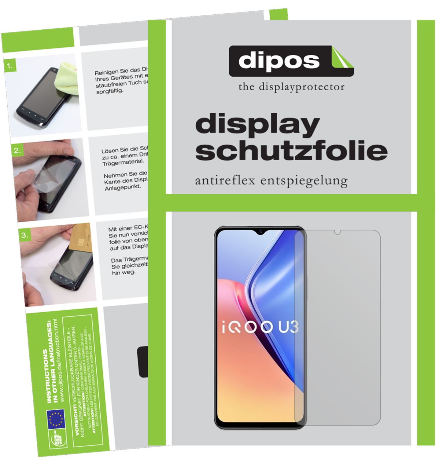 Matte Displayschutzfolie von dipos passend für Vivo Y52s 5G, präziser Zuschnitt und blasenfrei montiert