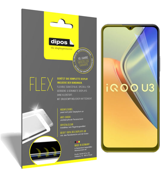 Klare Displayschutzfolie von dipos passend für Vivo Y52s 5G, 100% Displayabdeckung und blasenfreie Montage