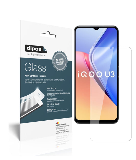 Klare Displayschutzfolie von dipos passend für Vivo Y52s, 9H kratzfest und blasenfrei montiert