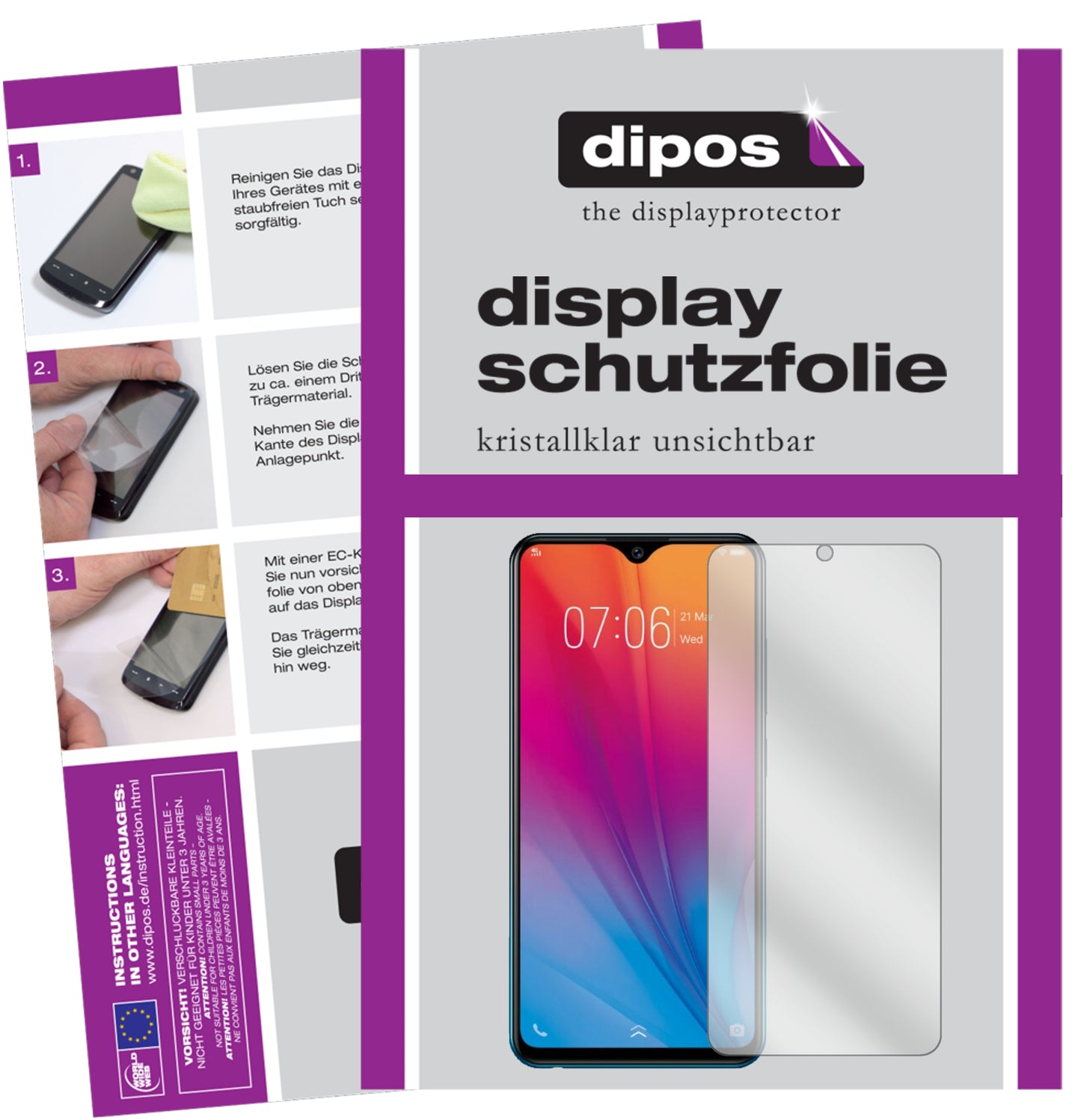 6x Schutzfolie klar für Vivo Y91C (2020) Display-Schutzfolie