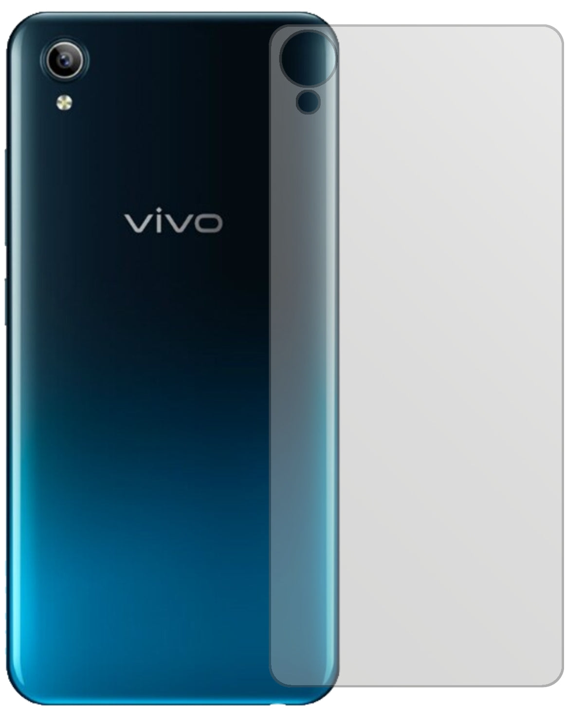 VivoY91C (2020) Rückseite mit aufgebrachter dipos Displayschutzfolie, die lästige Fingerabdrücke minimiert