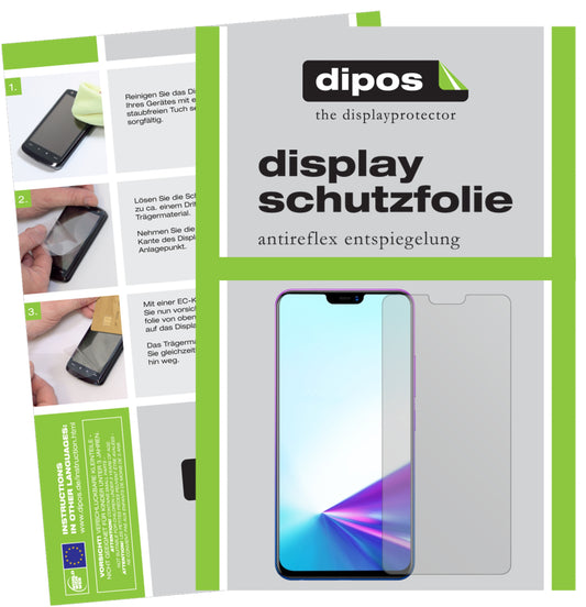 Matte Displayschutzfolie von dipos passend für Vivo Z3x, präziser Zuschnitt und blasenfrei montiert