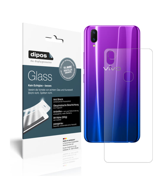 Matte Displayschutzfolie von dipos passend für Vivo Z3x Rückseite, 9H kratzfest und blasenfrei montiert