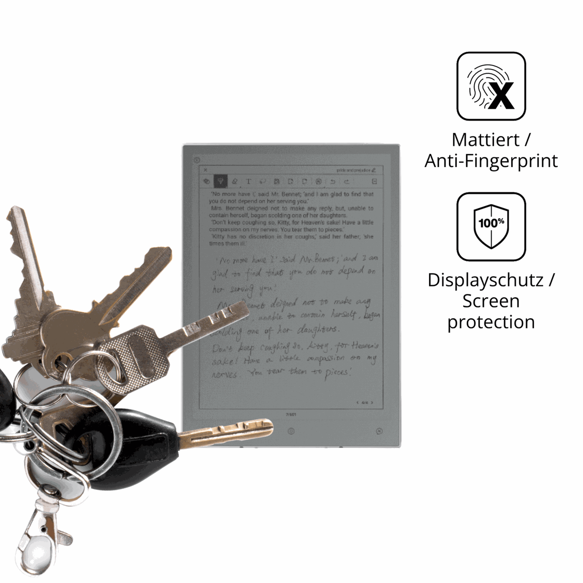dipos Displayschutz für Viwoods AiPaper Mini 8.2 Zoll, mattierte Oberfläche, Blickschutzfilter und perfekter Passform