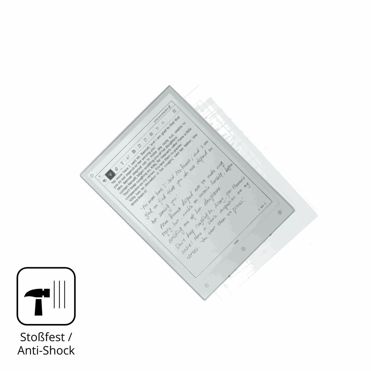 Schutz gegen Kratzer auf dem Viwoods AiPaper Mini 8.2 Zoll Glas durch Schlüssel, Stöße gegen die Tischkante oder Stürze