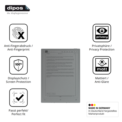 Privatsphäre-Schutz durch Sichtschutz-Folie passend zugeschnitten für Viwoods AiPaper Reader