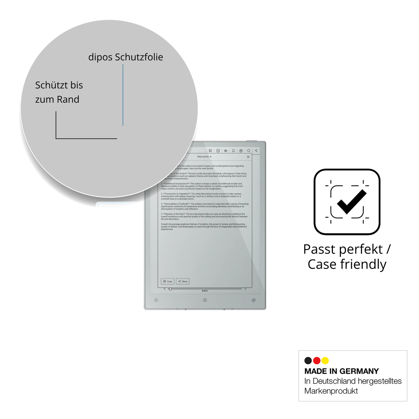Besonders flexibler Displayschutz mit Anti-Shock-Schicht im Materialmix