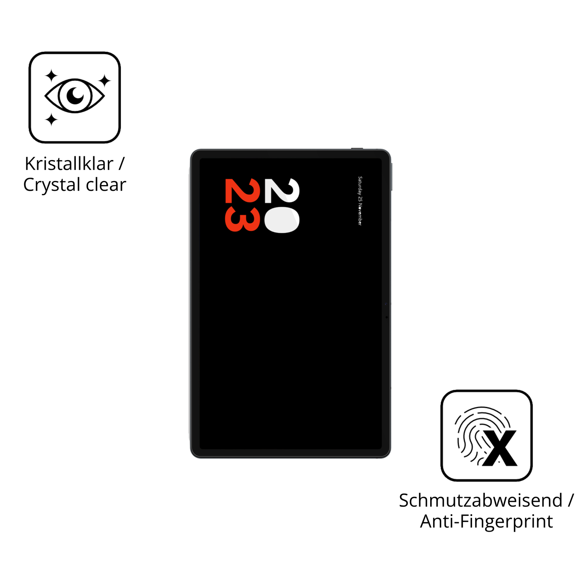 Flexible TPU-Folie passend zugeschnitten für vollatablet 12.3 zoll, vollständige Abdeckung