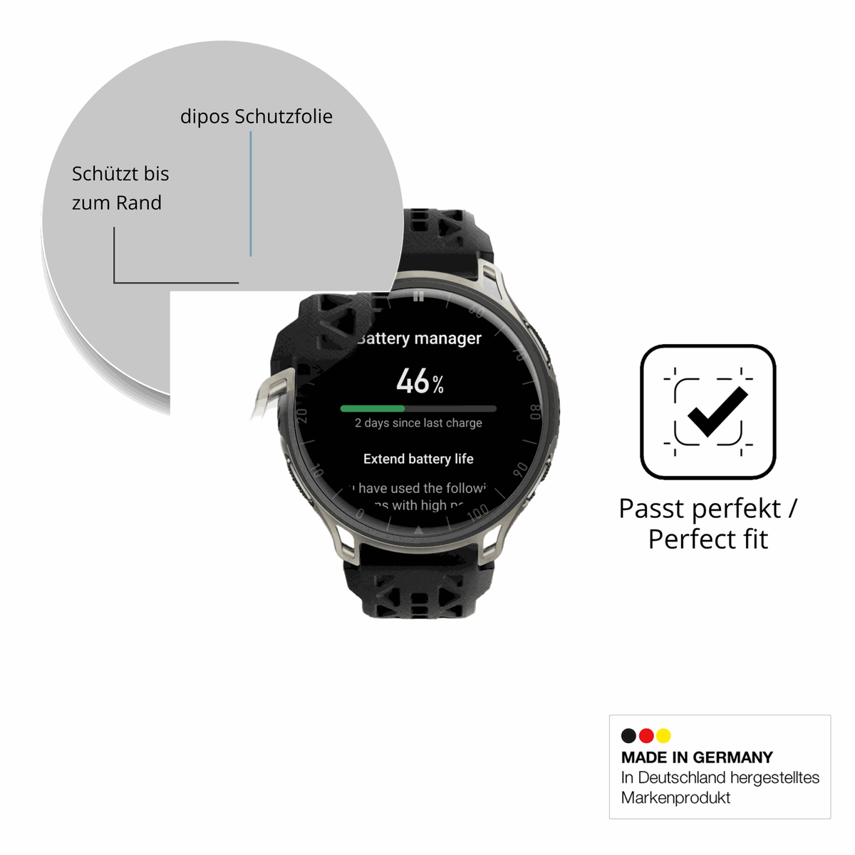Schutzfolie mit optimaler Passform, zur Verwendung mit Hüllen geeignet