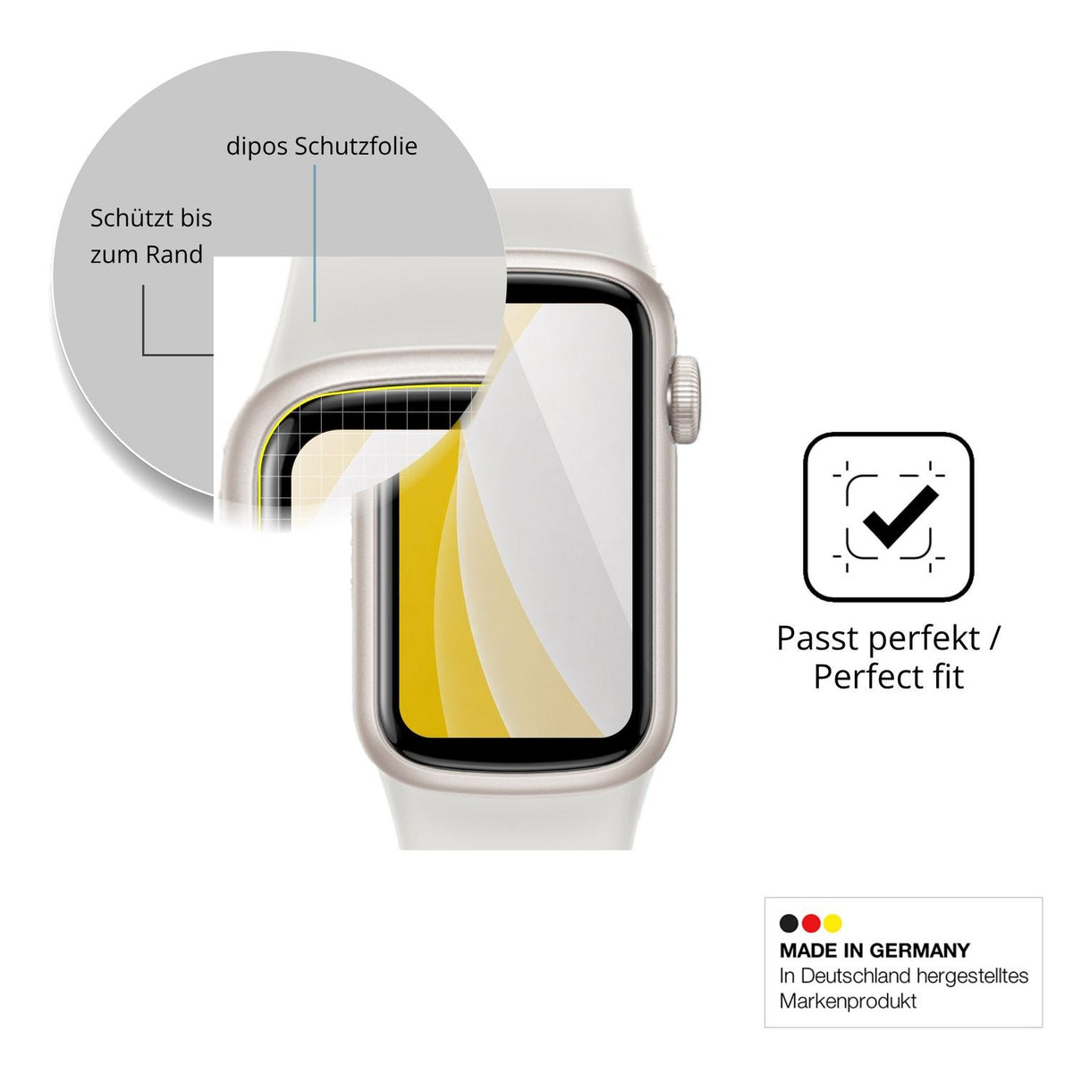 Schutzfolie mit optimaler Passform, zur Verwendung mit Hüllen geeignet