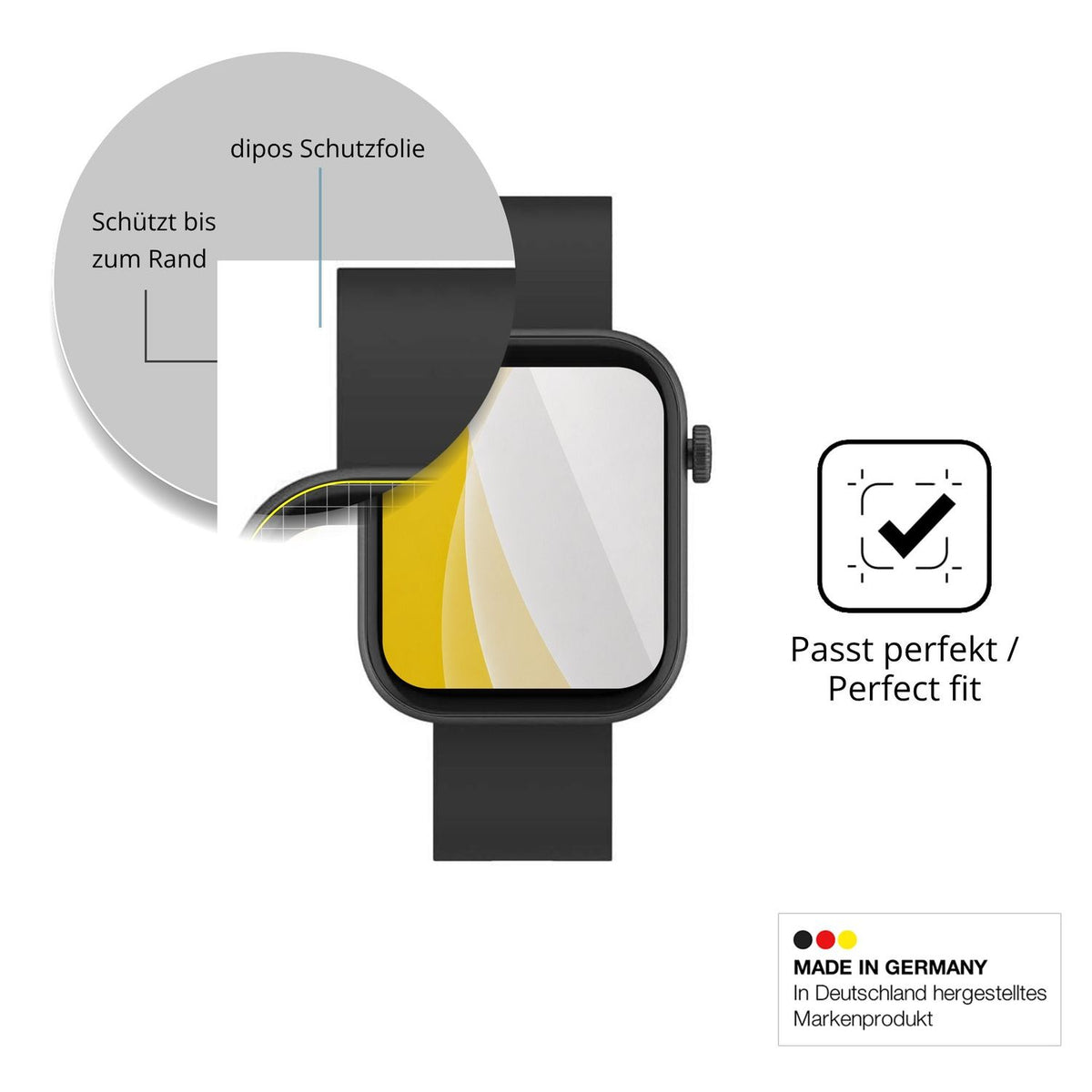 Schutzfolie mit optimaler Passform, zur Verwendung mit Hüllen geeignet