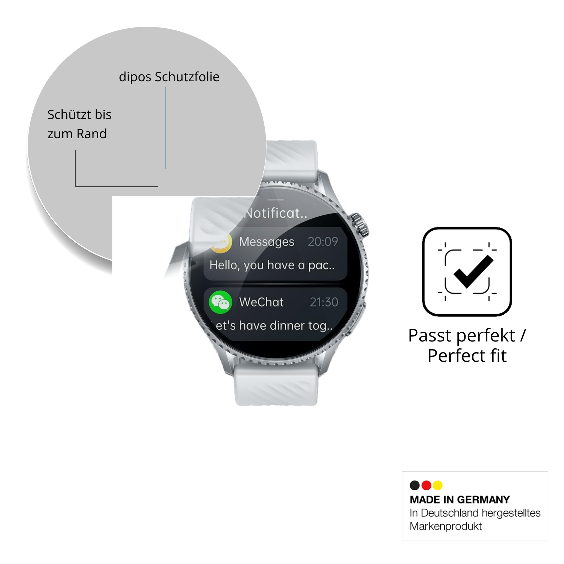 Schutzfolie mit optimaler Passform, zur Verwendung mit Hüllen geeignet
