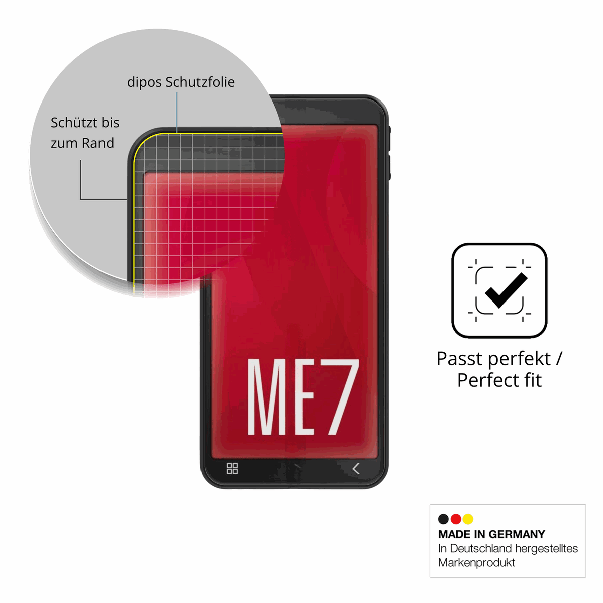 Schutzfolie mit optimaler Passform, zur Verwendung mit H�llen geeignet