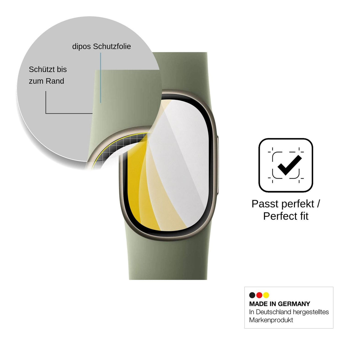 2x Screen Protector for Google FitBit Edge Protective Film covers 100% dipos Flex