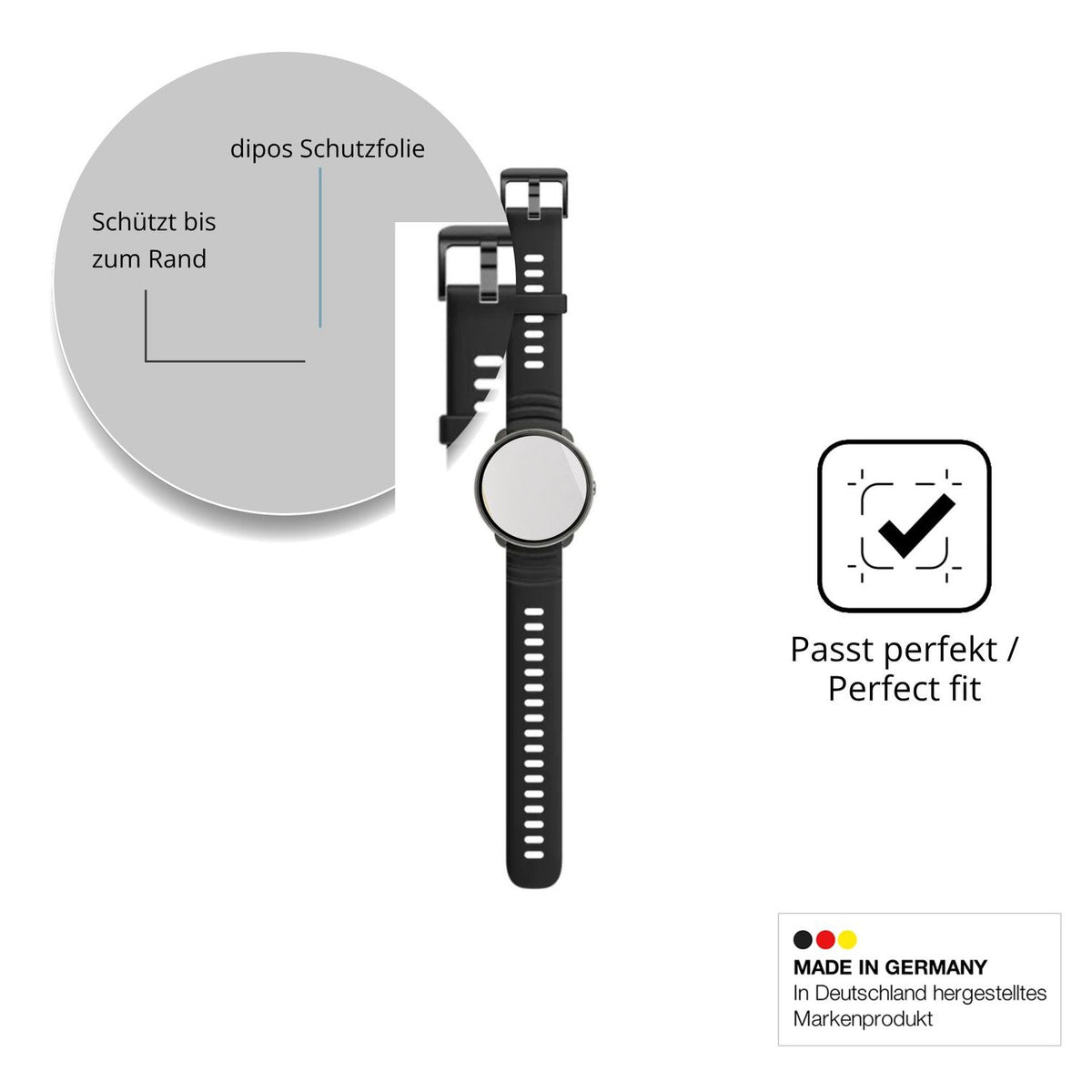 Schutzfolie mit optimaler Passform, zur Verwendung mit Hüllen geeignet