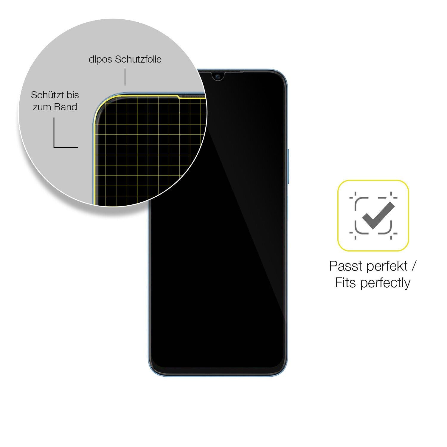 Schutzfolie mit optimaler Passform, zur Verwendung mit Hüllen geeignet