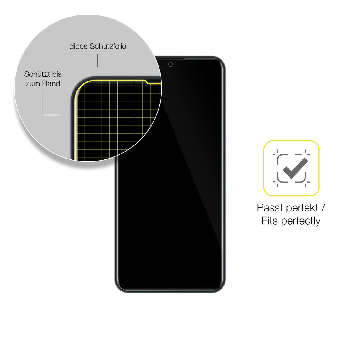 Schutzfolie mit optimaler Passform, zur Verwendung mit Hüllen geeignet