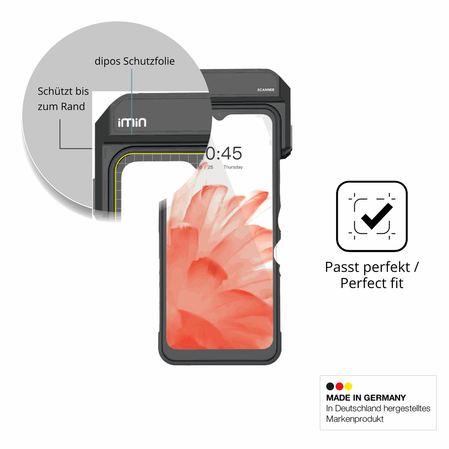 Schutzfolie mit optimaler Passform, zur Verwendung mit H�llen geeignet