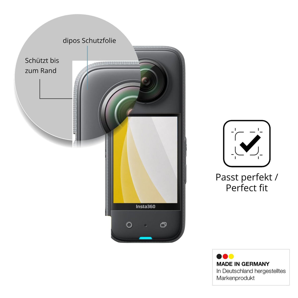 Schutzfolie mit optimaler Passform, zur Verwendung mit Hüllen geeignet