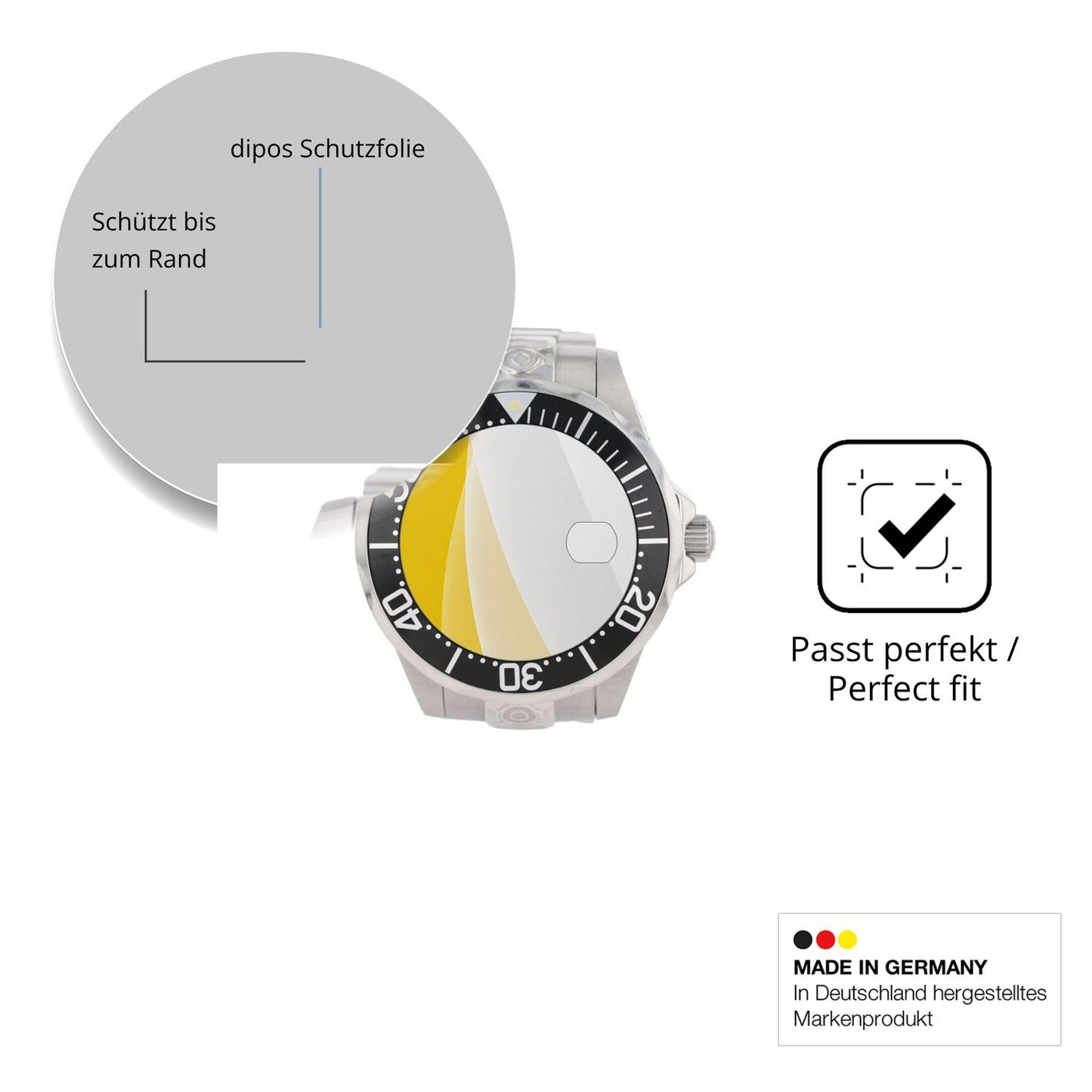 Schutzfolie mit optimaler Passform, zur Verwendung mit Hüllen geeignet