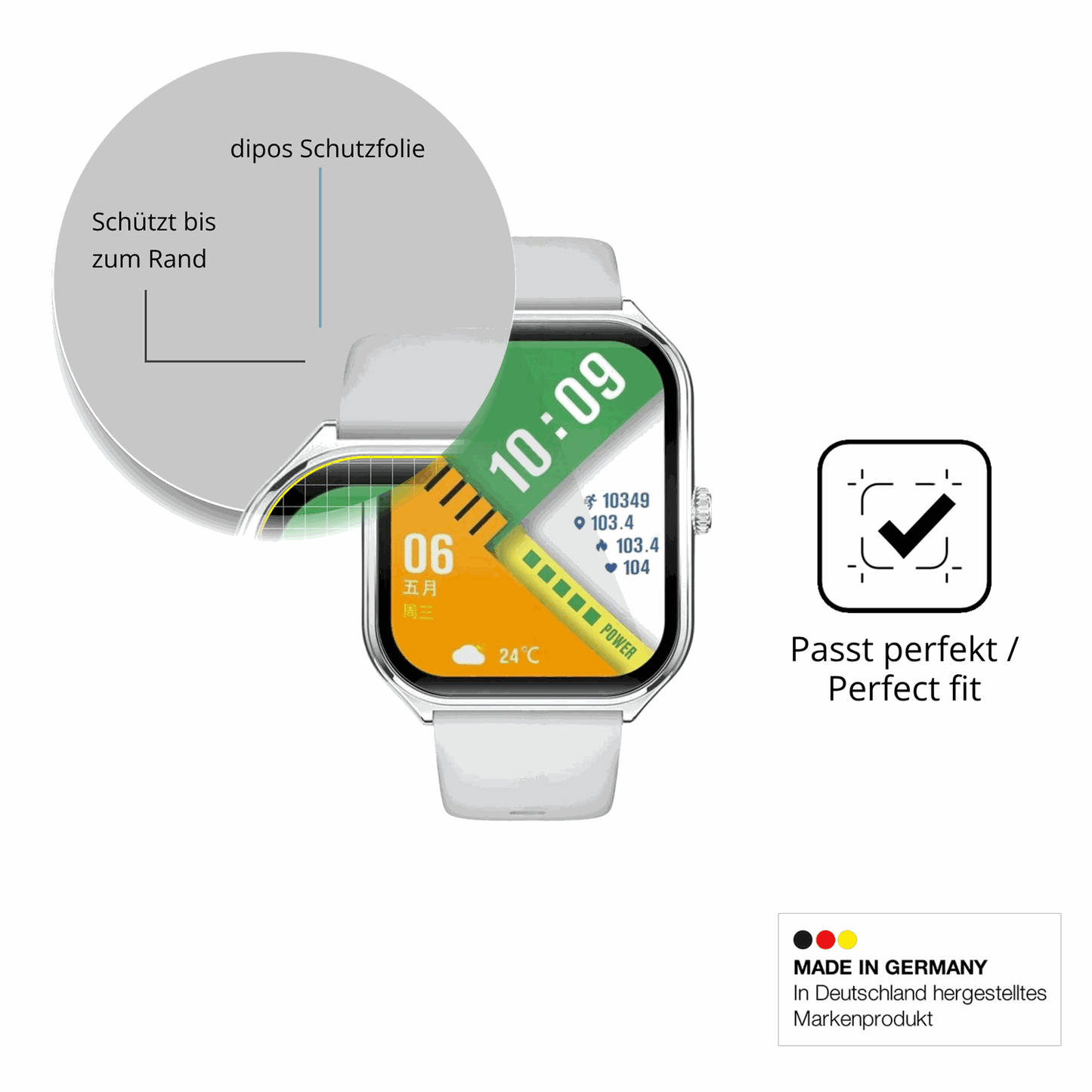 Schutzfolie mit optimaler Passform, zur Verwendung mit H�llen geeignet