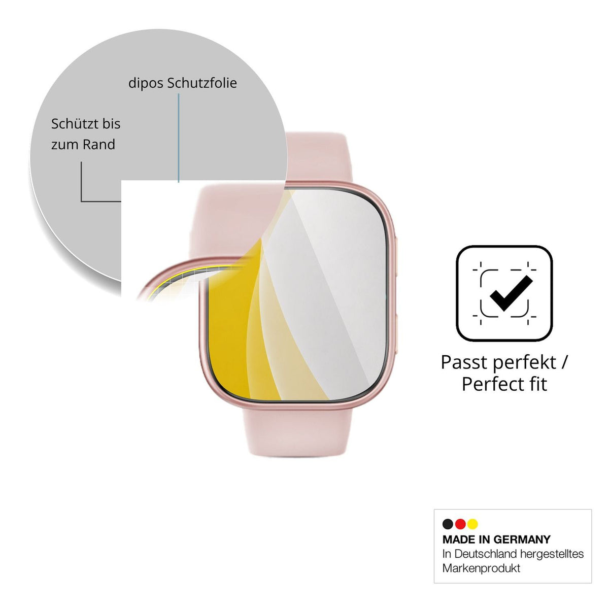 Schutzfolie mit optimaler Passform, zur Verwendung mit Hüllen geeignet