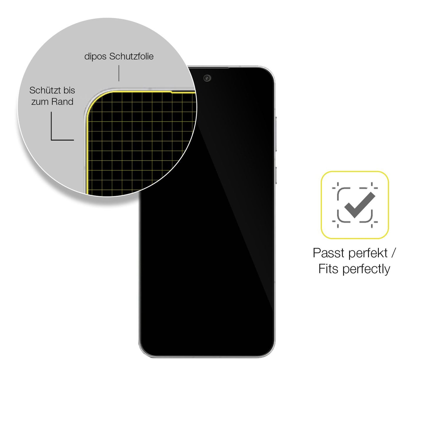 Schutzfolie mit optimaler Passform, zur Verwendung mit Hüllen geeignet