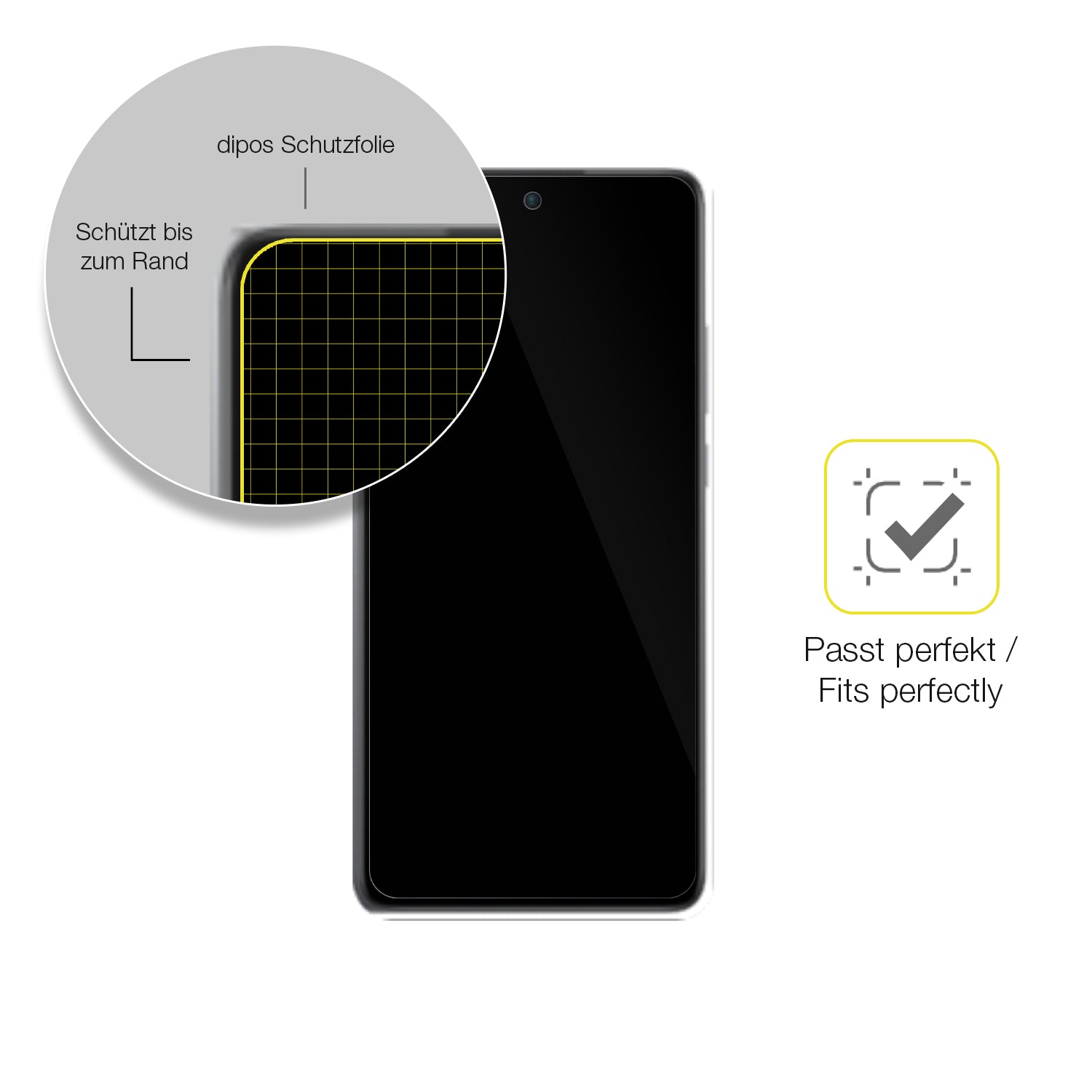 Schutzfolie mit optimaler Passform, zur Verwendung mit Hüllen geeignet
