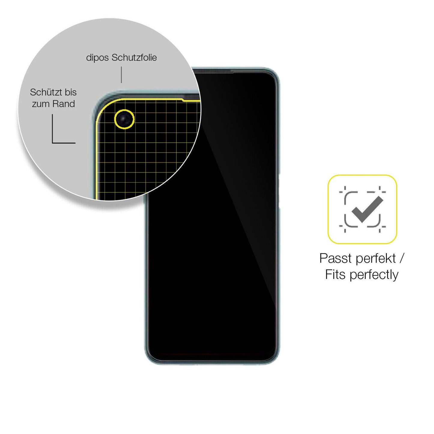 Schutzfolie mit optimaler Passform, zur Verwendung mit Hüllen geeignet