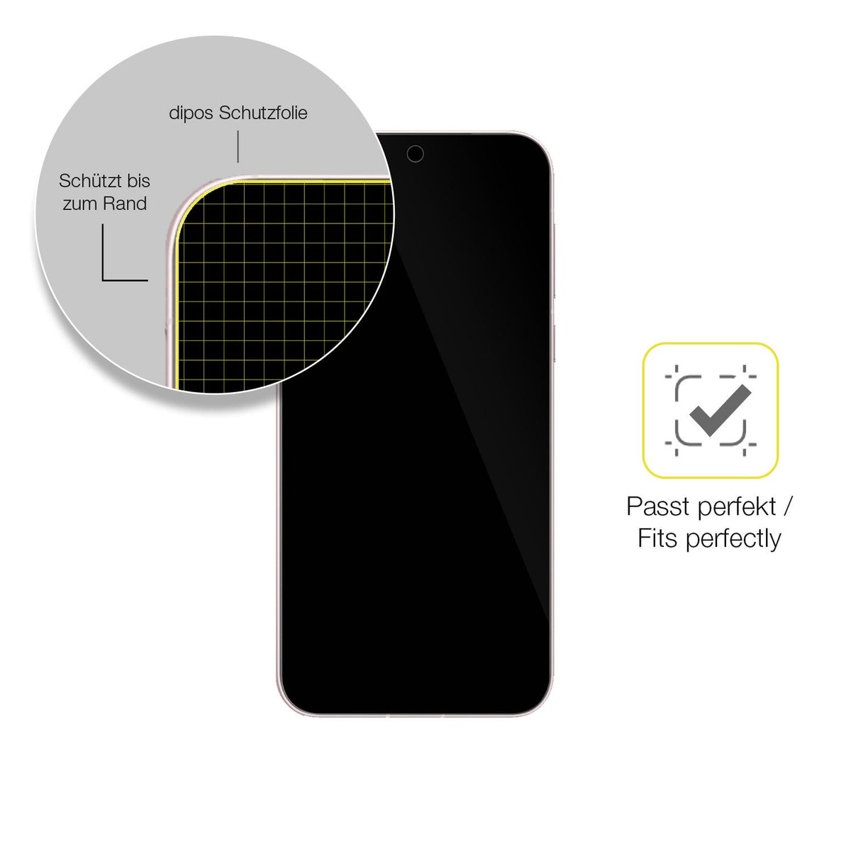Schutzfolie mit optimaler Passform, zur Verwendung mit Hüllen geeignet