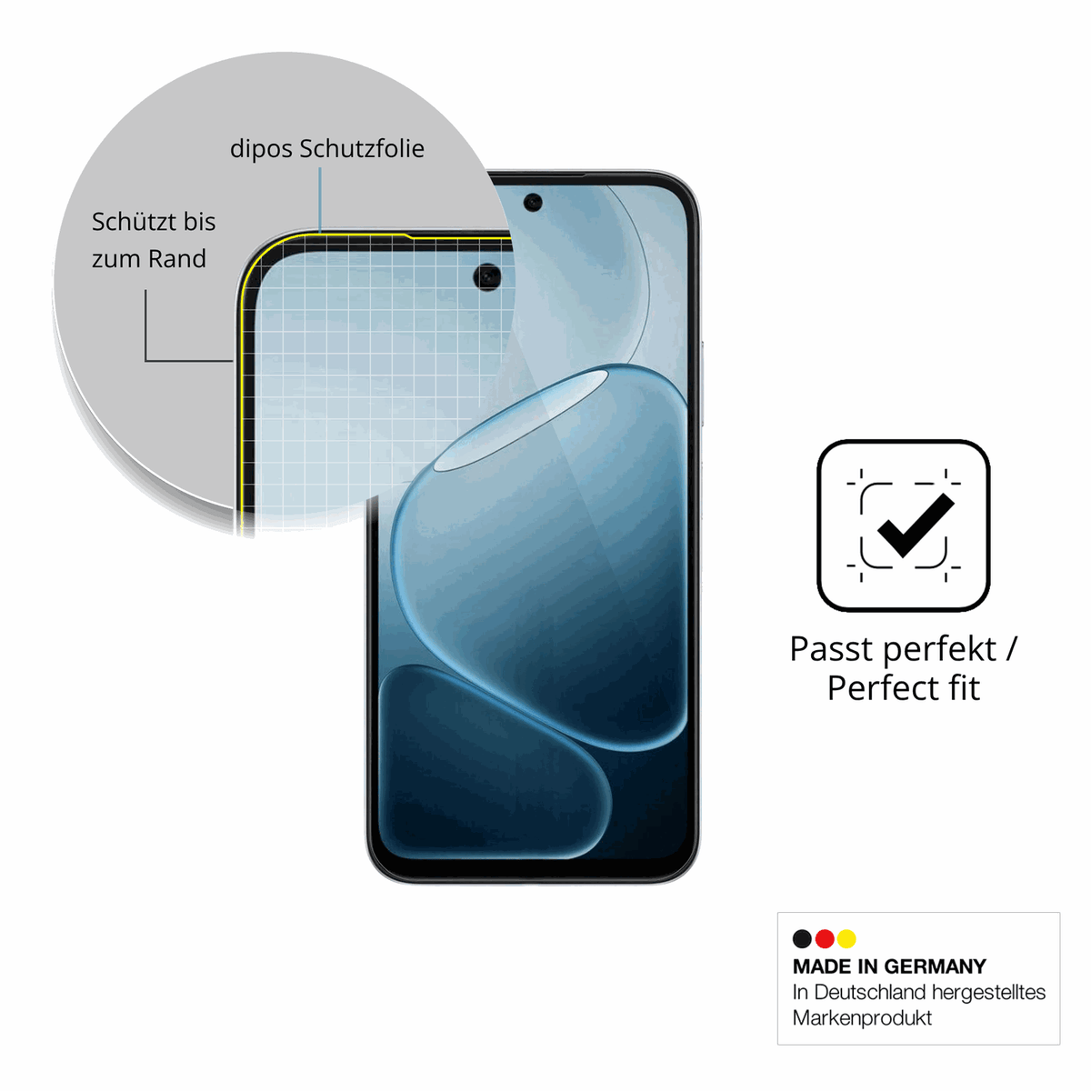 Schutzfolie mit optimaler Passform, zur Verwendung mit H�llen geeignet
