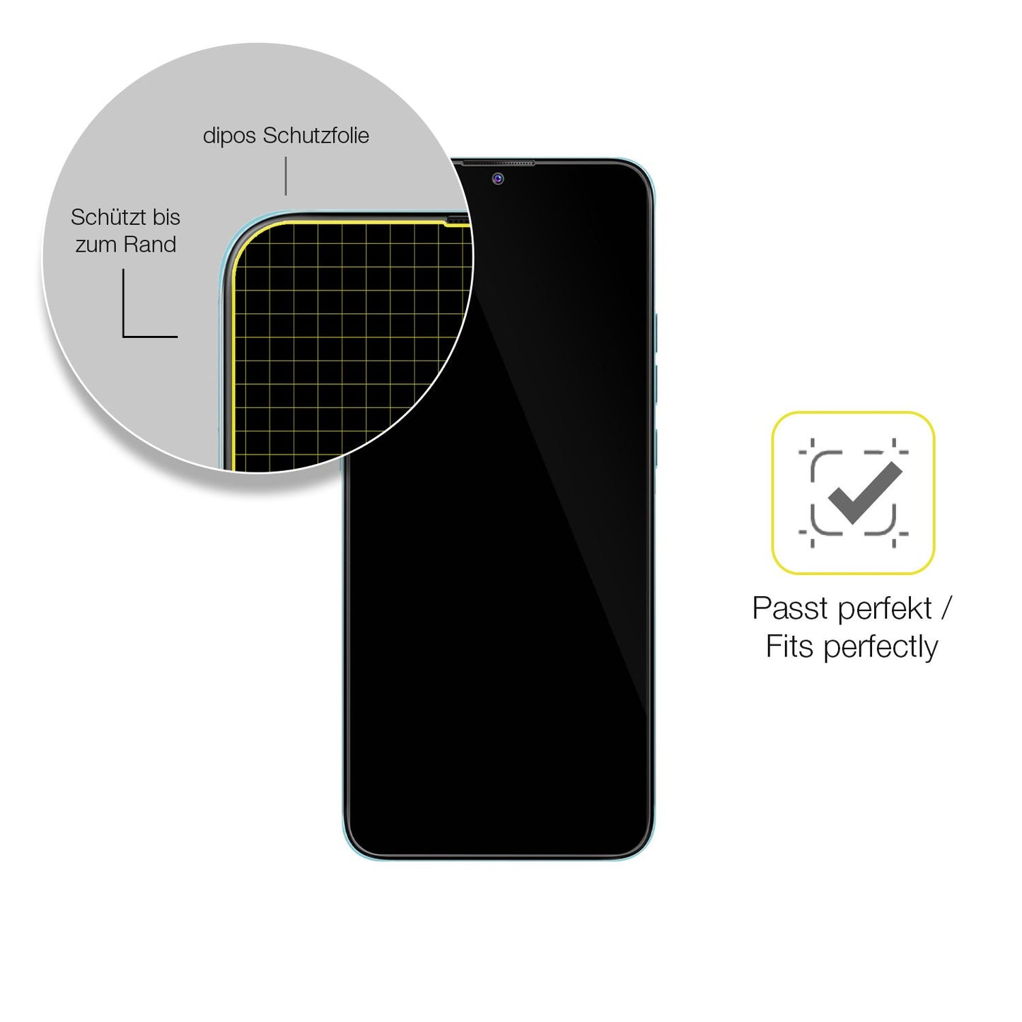 Schutzfolie mit optimaler Passform, zur Verwendung mit Hüllen geeignet