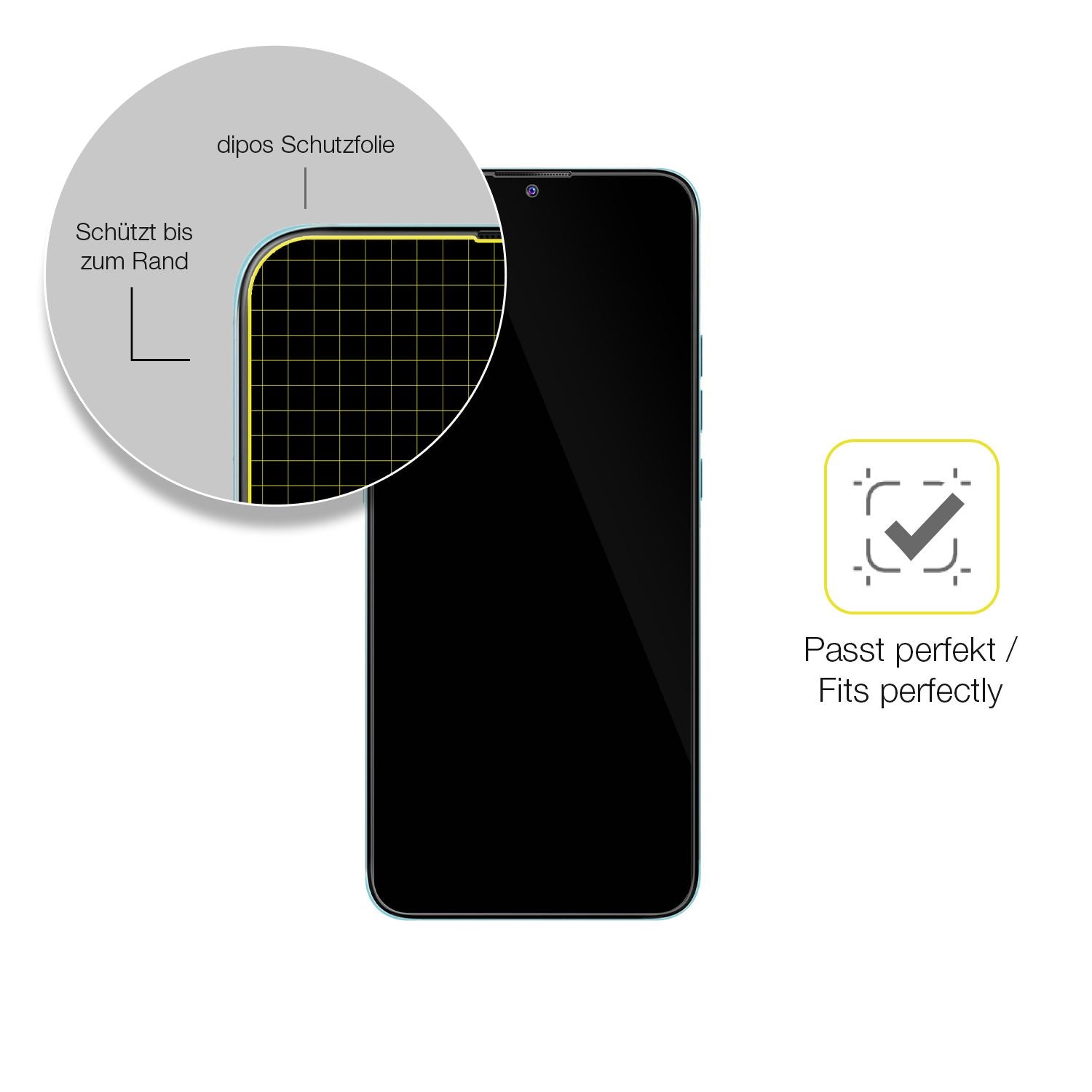 Schutzfolie mit optimaler Passform, zur Verwendung mit Hüllen geeignet