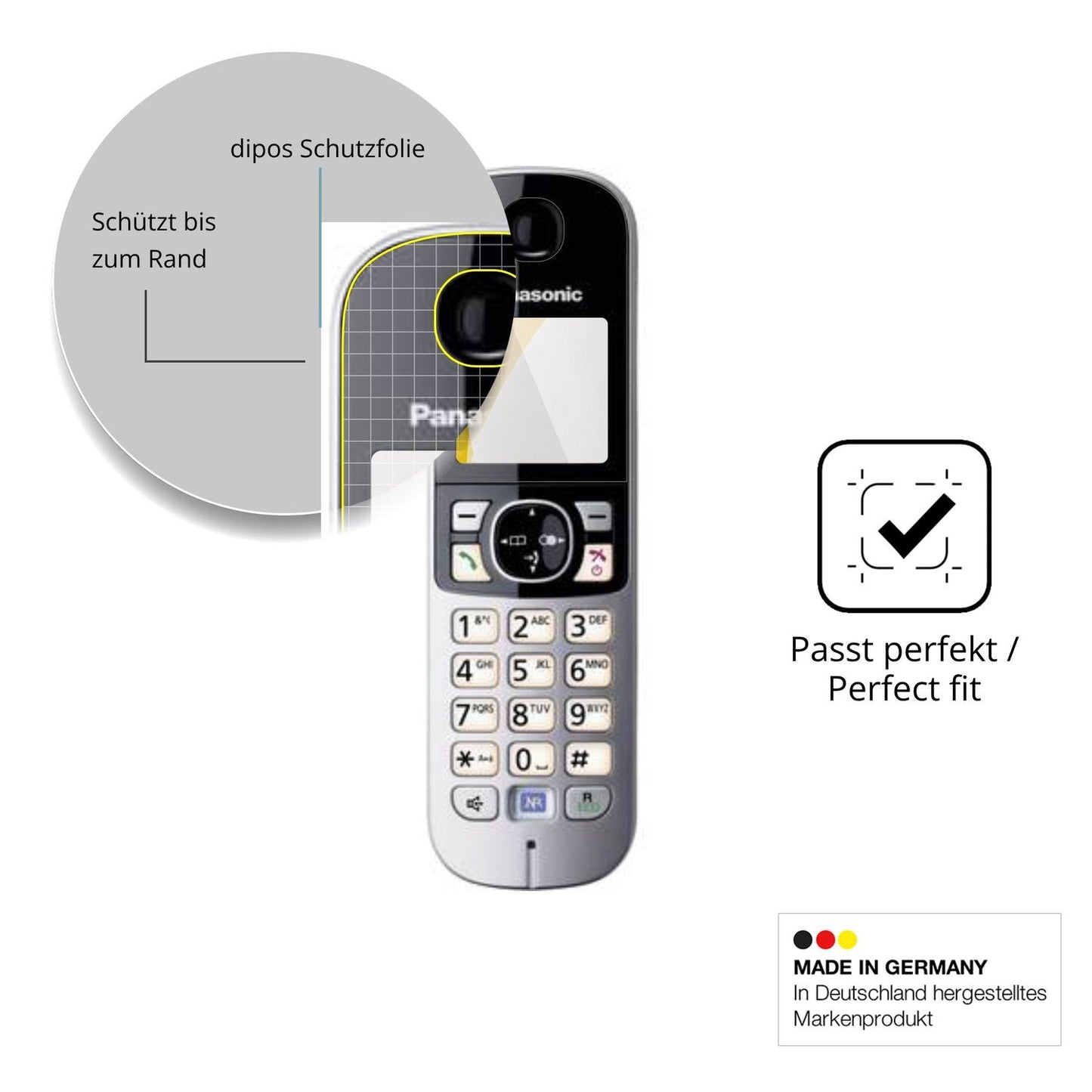 Schutzfolie mit optimaler Passform, zur Verwendung mit Hüllen geeignet