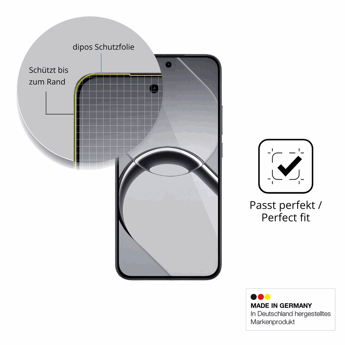 Schutzfolie mit optimaler Passform, zur Verwendung mit H�llen geeignet