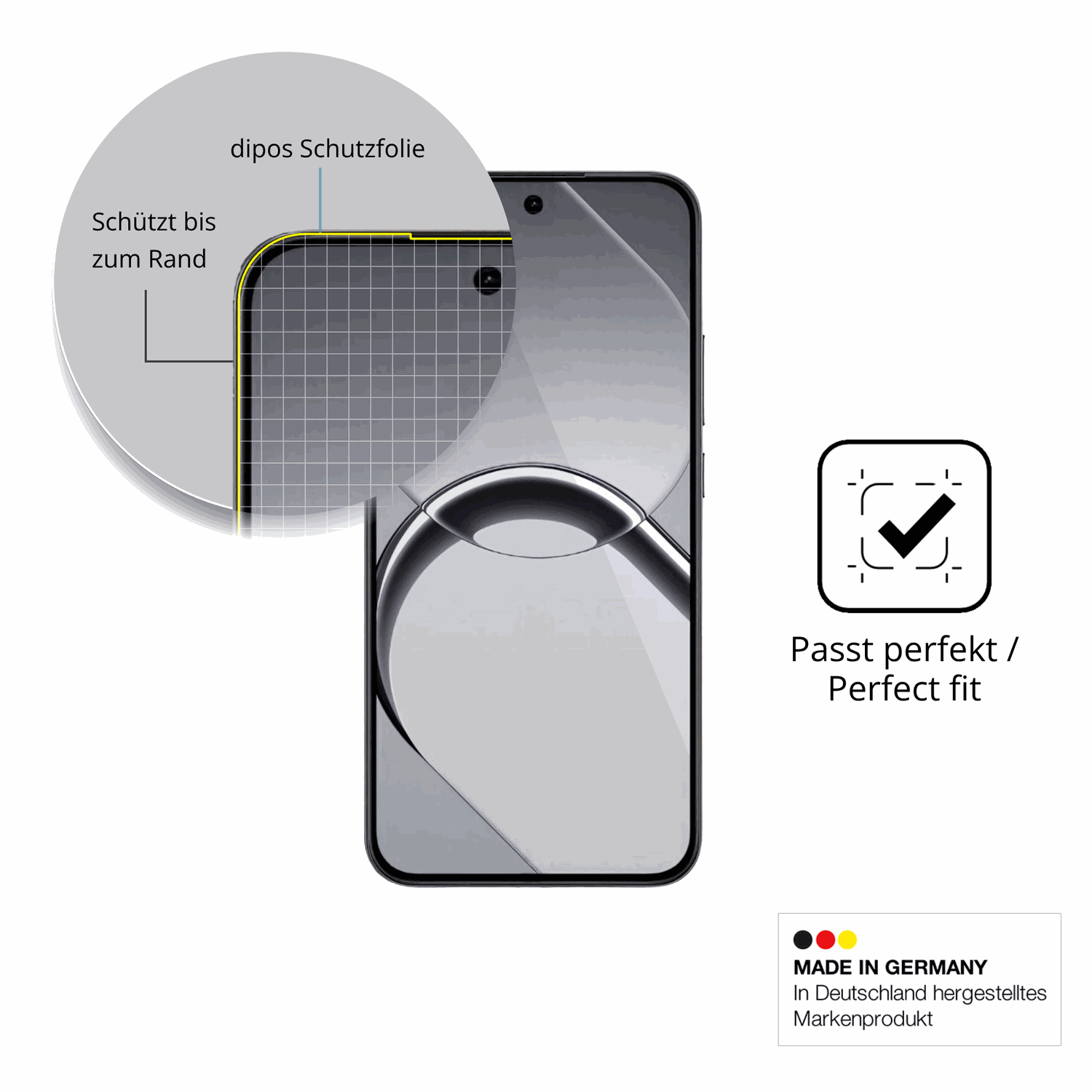 Schutzfolie mit optimaler Passform, zur Verwendung mit H�llen geeignet
