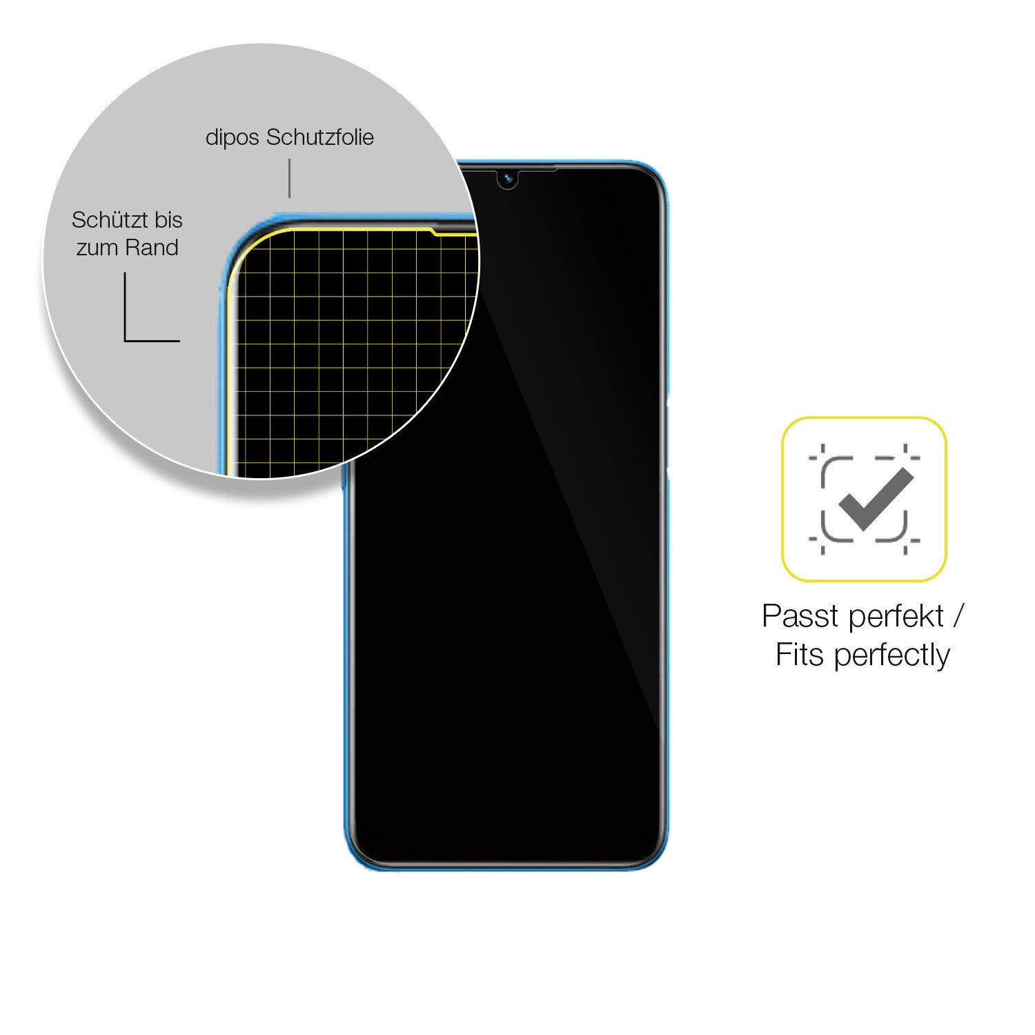 Schutzfolie mit optimaler Passform, zur Verwendung mit Hüllen geeignet