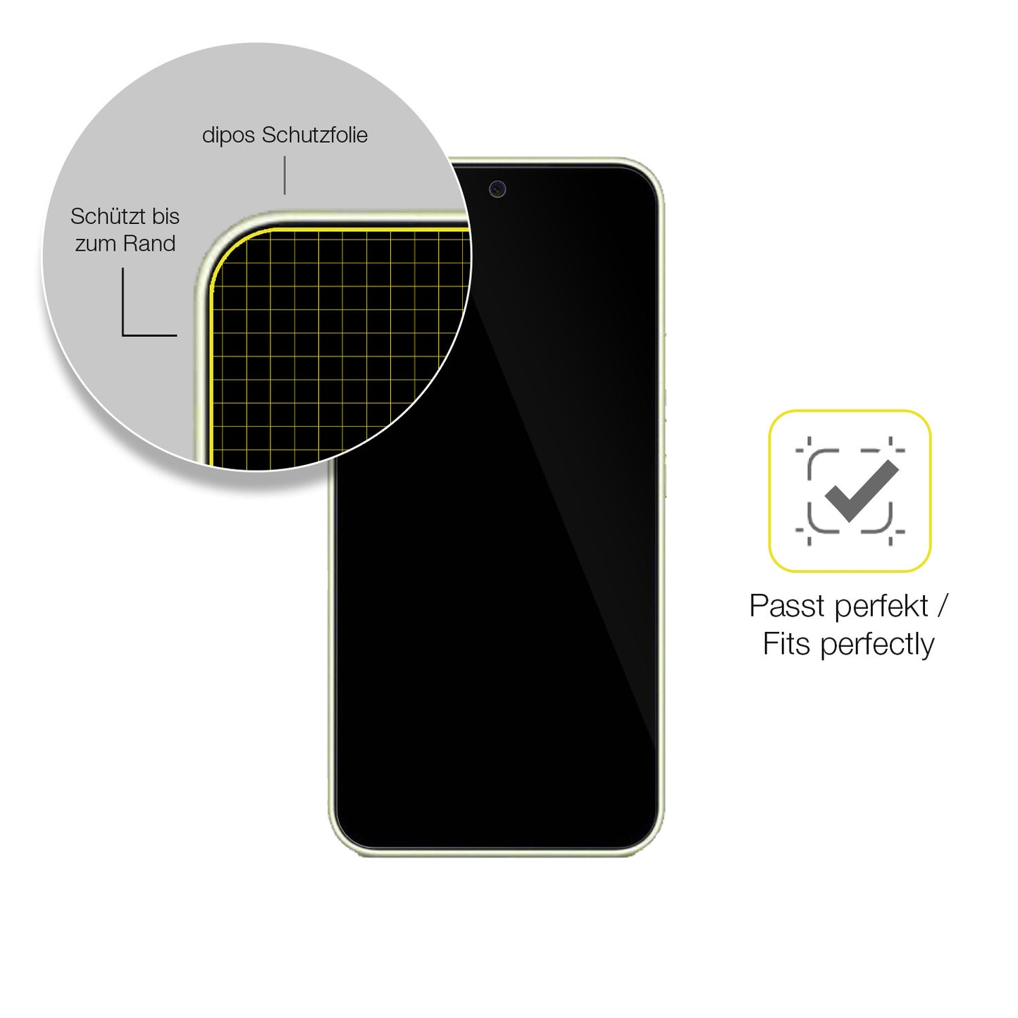 Schutzfolie mit optimaler Passform, zur Verwendung mit Hüllen geeignet