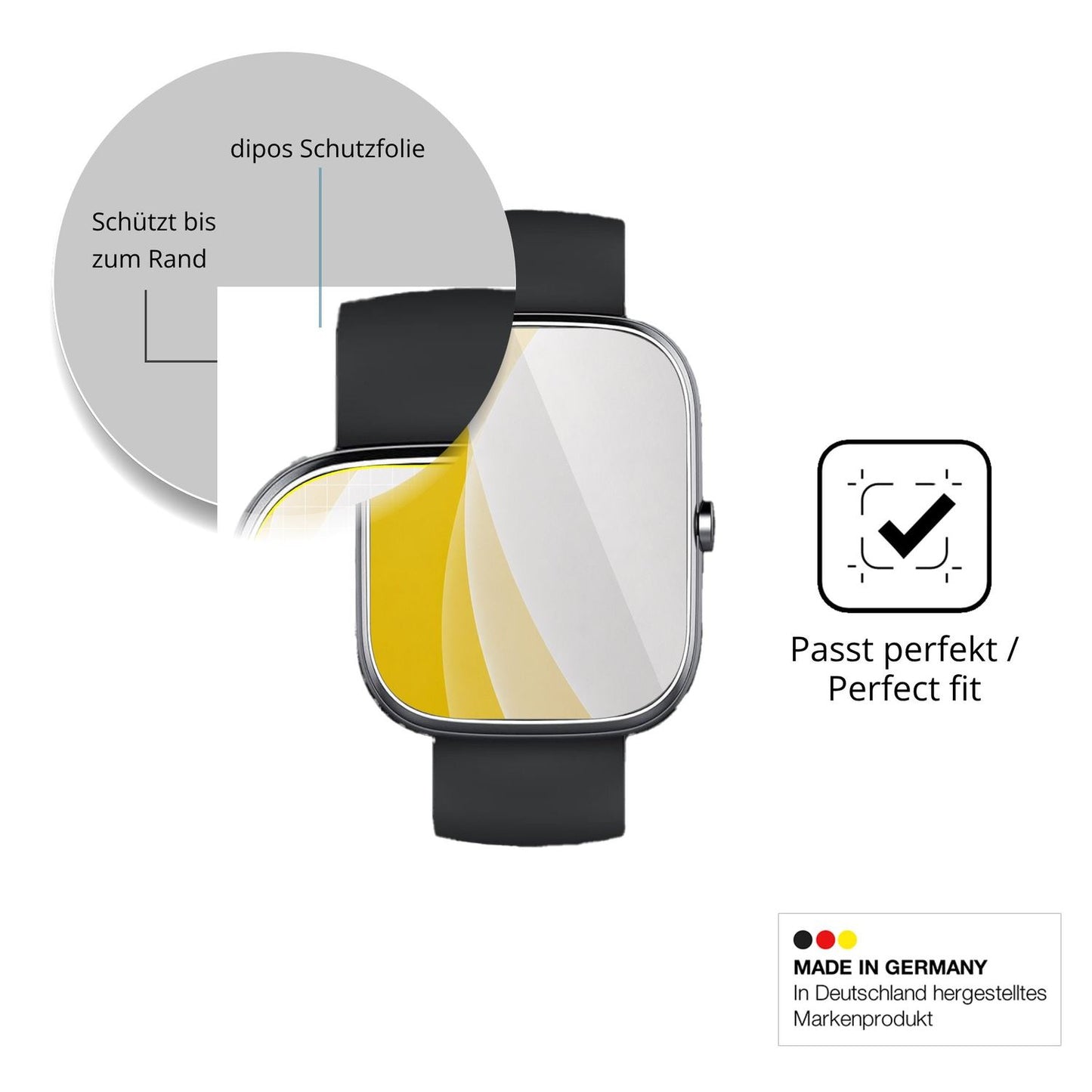 Schutzfolie mit optimaler Passform, zur Verwendung mit Hüllen geeignet