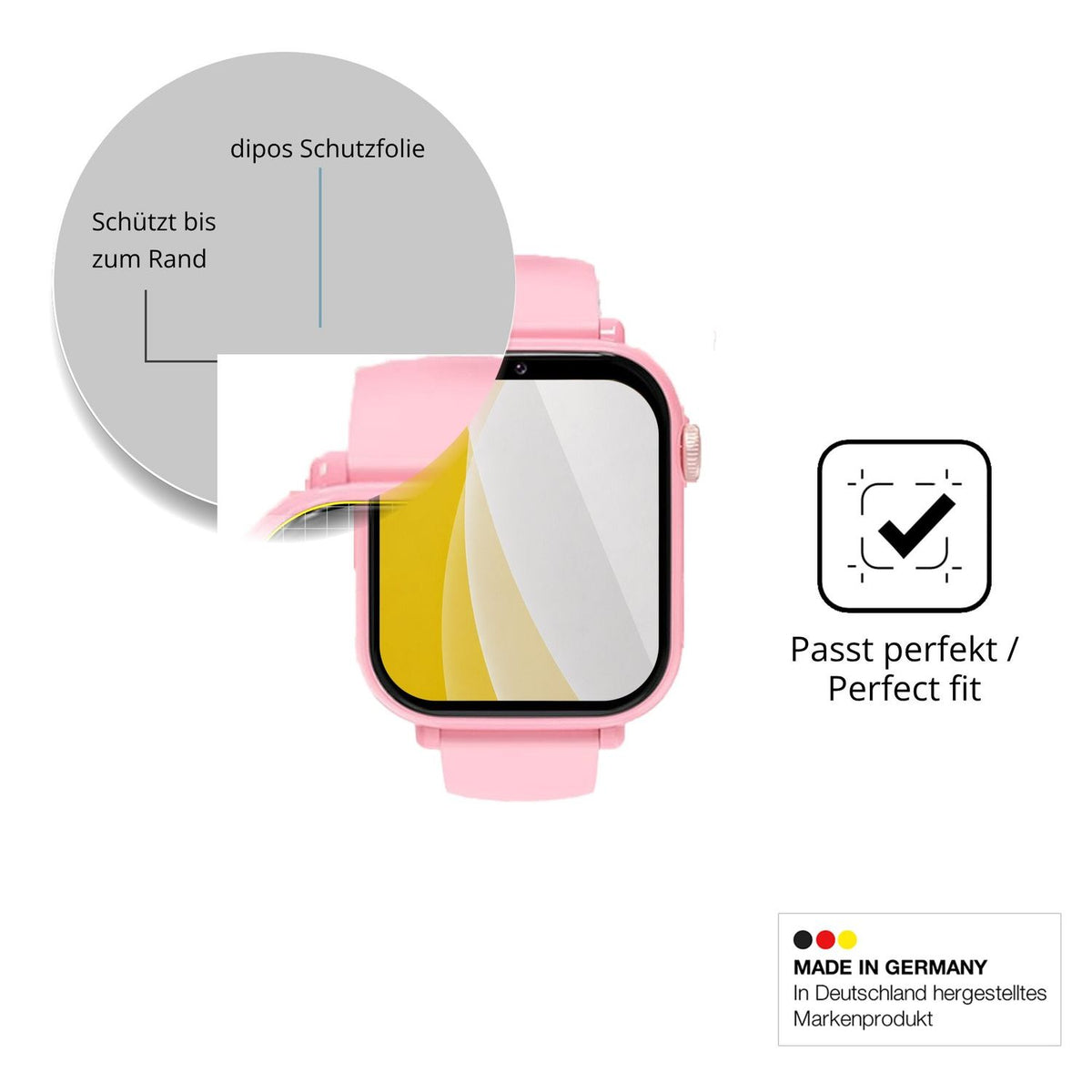 Schutzfolie mit optimaler Passform, zur Verwendung mit Hüllen geeignet
