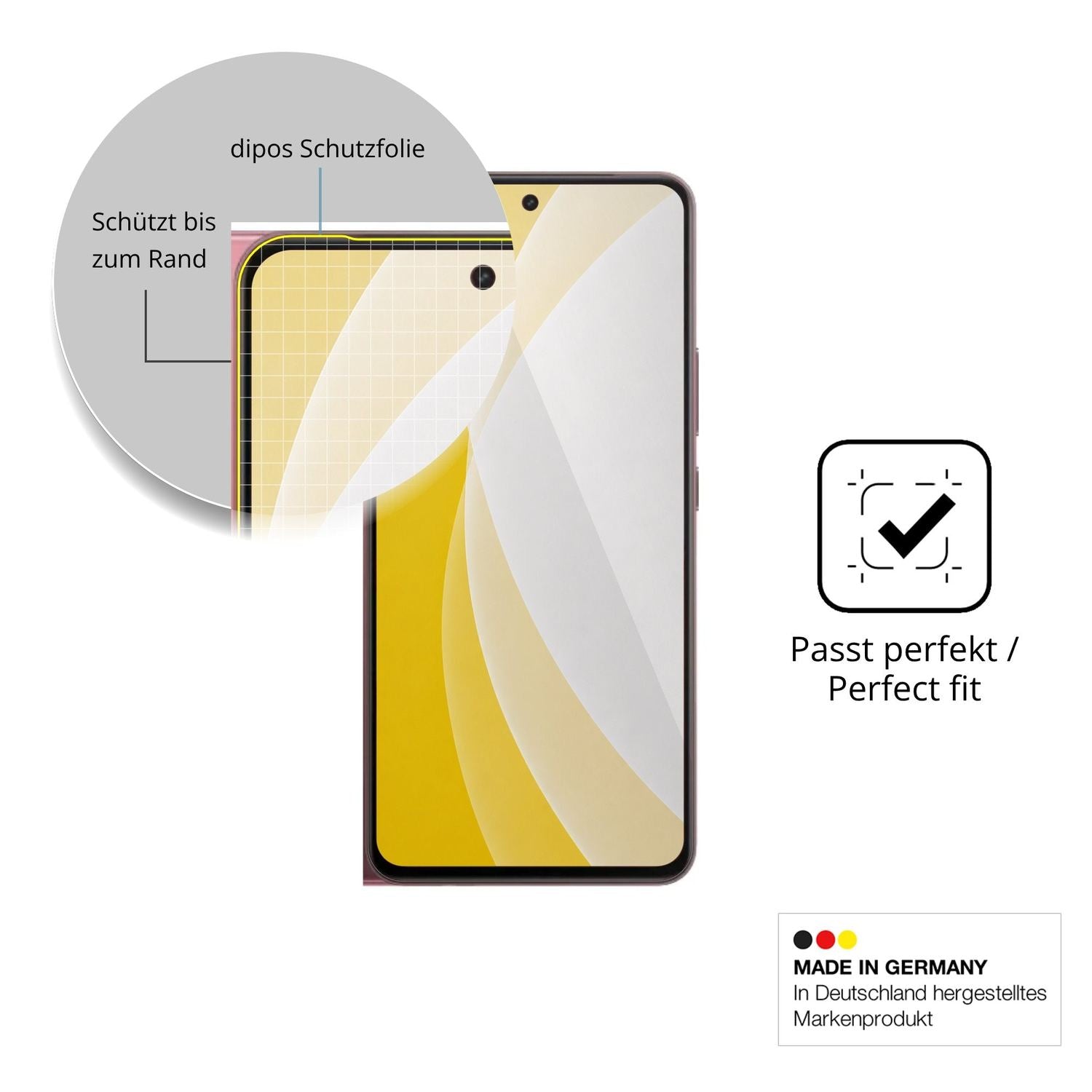 Schutzfolie mit optimaler Passform, zur Verwendung mit Hüllen geeignet