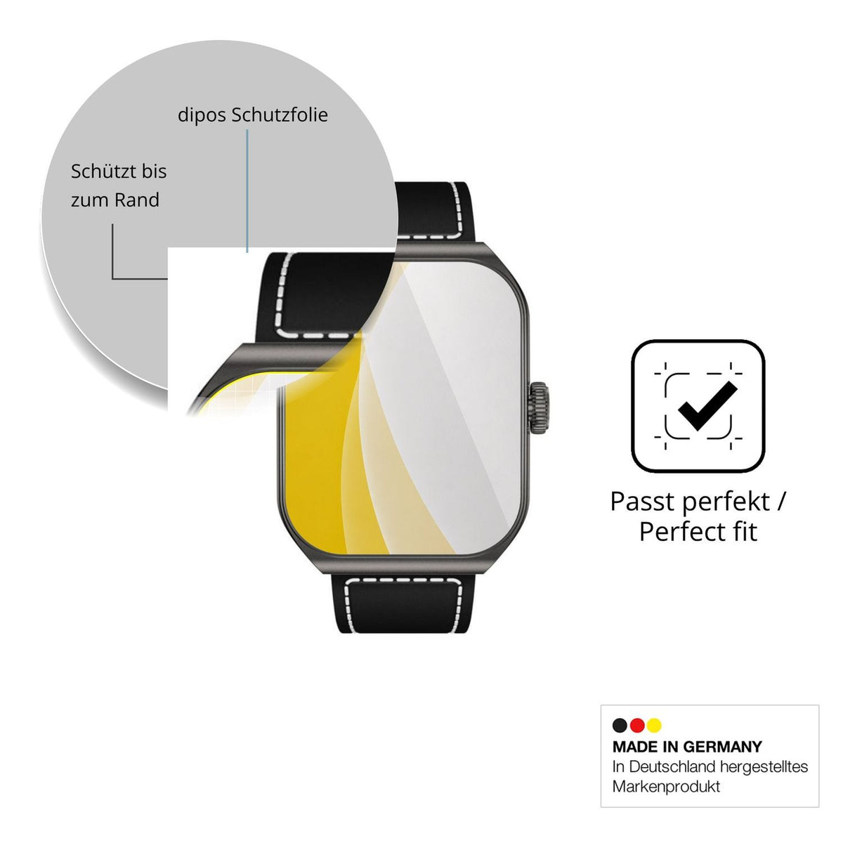 Schutzfolie mit optimaler Passform, zur Verwendung mit Hüllen geeignet