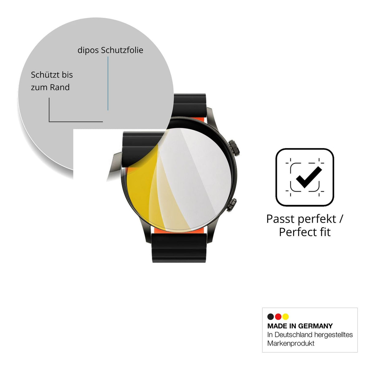Schutzfolie mit optimaler Passform, zur Verwendung mit Hüllen geeignet