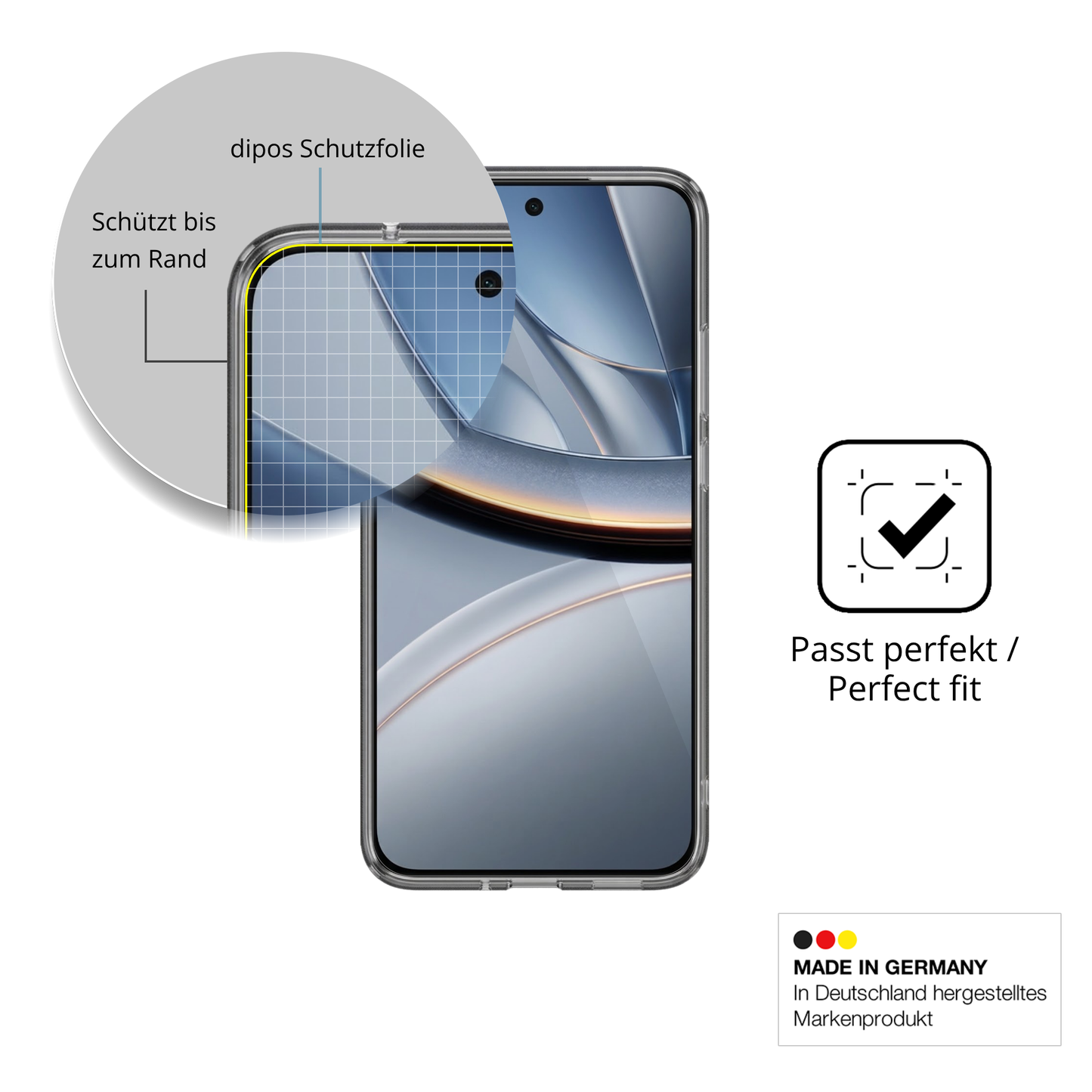 Schutzfolie mit optimaler Passform, zur Verwendung mit H�llen geeignet