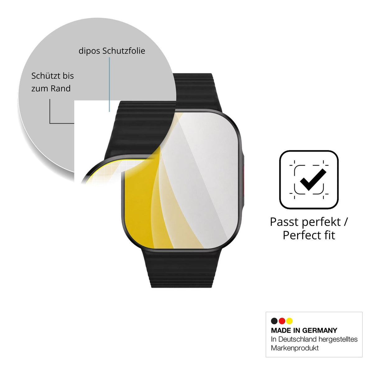 2x Screen Protector for Xiaomi Redmi Watch 6 Lite Protective Film covers 100% dipos Flex