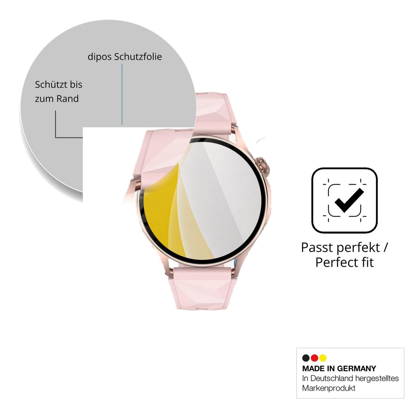 Schutzfolie mit optimaler Passform, zur Verwendung mit Hüllen geeignet