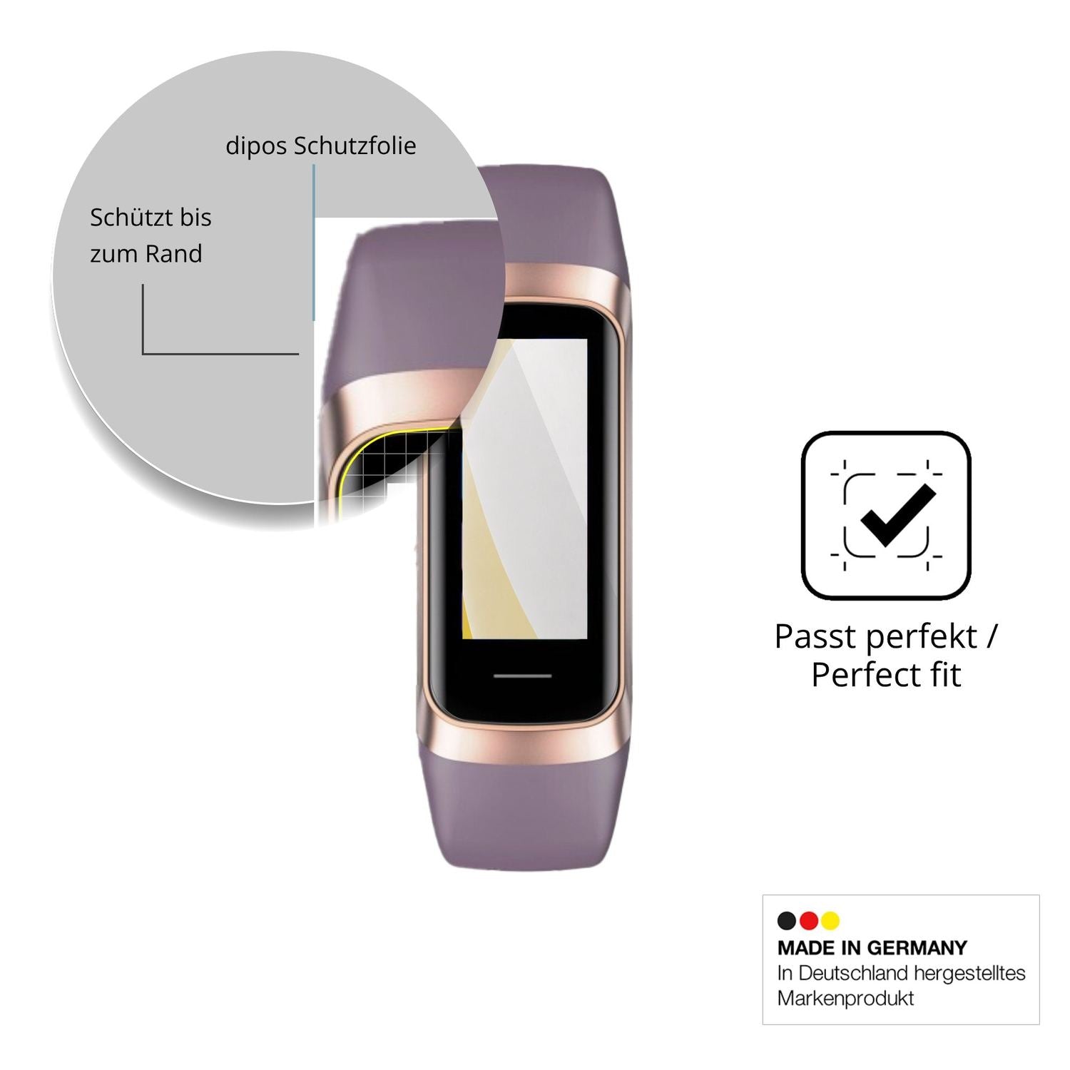 Schutzfolie mit optimaler Passform, zur Verwendung mit Hüllen geeignet