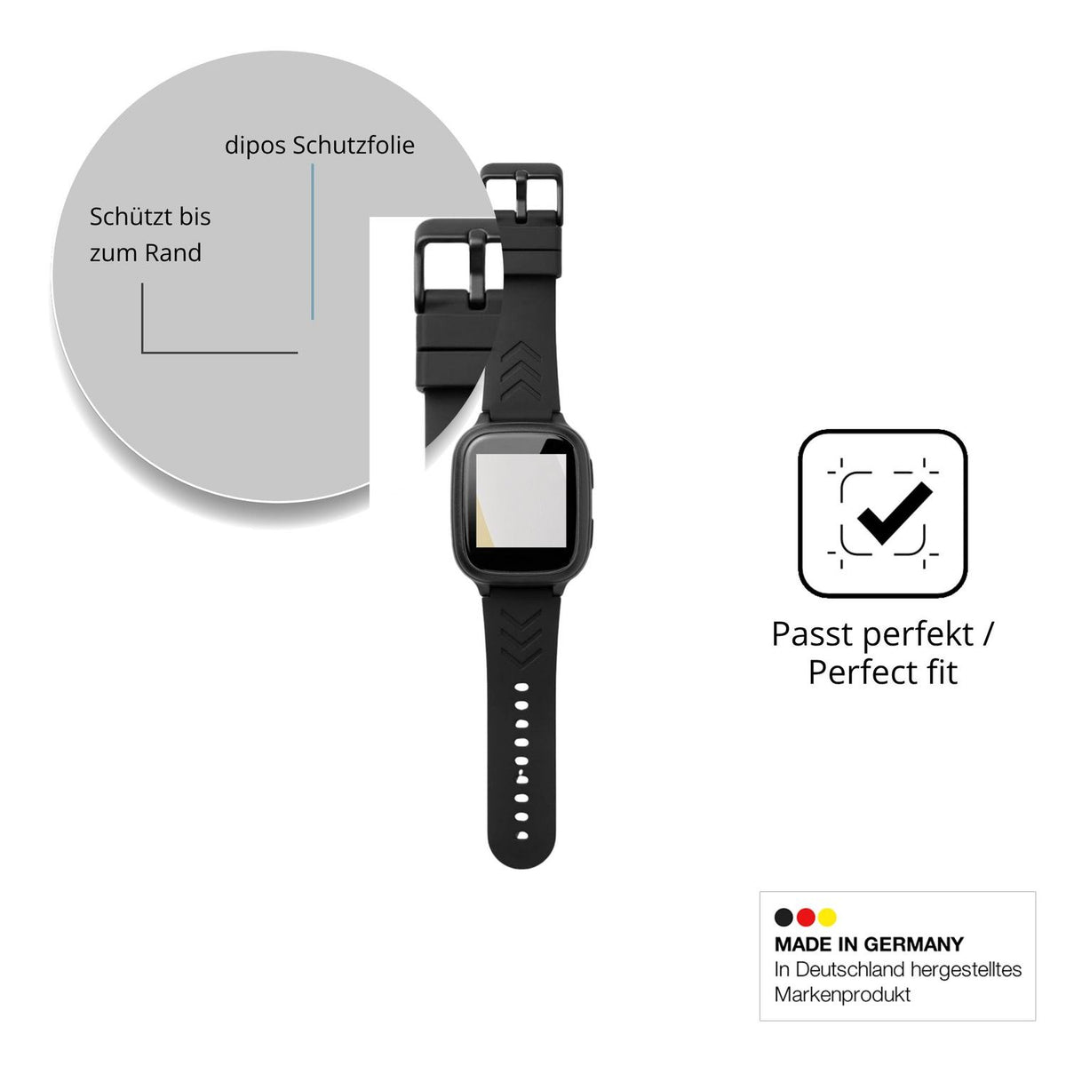 Schutzfolie mit optimaler Passform, zur Verwendung mit Hüllen geeignet